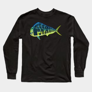 Mahi Mahalo - grateful for fastest growing fish Mahi tacos Long Sleeve T-Shirt